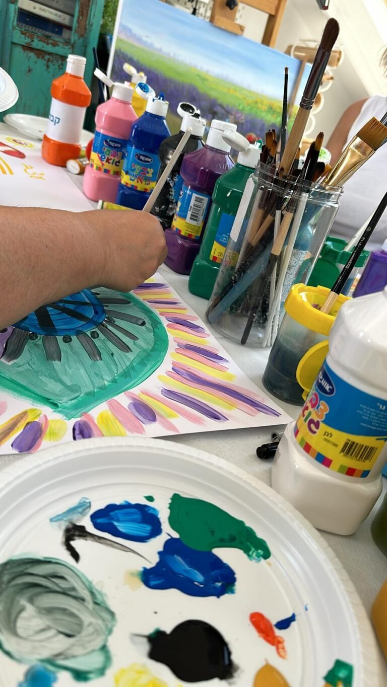Art Supplies and Painting Process