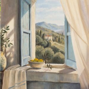 Breathe In the Light – oil on canvas painting by Gabriela Elbaz, A Place to Breathe collection